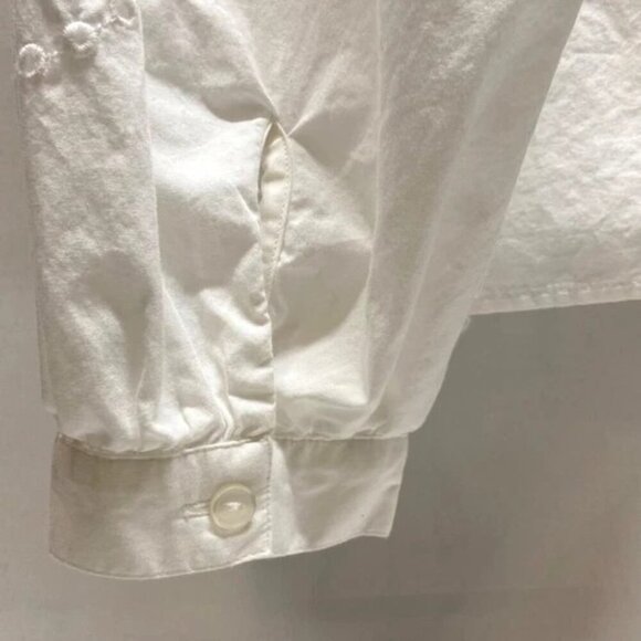 Maurices Eyelet Blouse Women's 1X White Linen Long Sleeve Boho Summer Top NWT - Picture 3 of 10